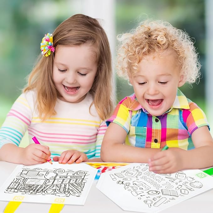 Kacctyen 45 Pcs Back to School Coloring Goodie Bags Reusable Back to School Art Party Favor Paint Bags for Kids Farmhouse Theme Barnyard Birthday Bags Color Your Own Bag Graffiti Goodie Bags, 9 Styles