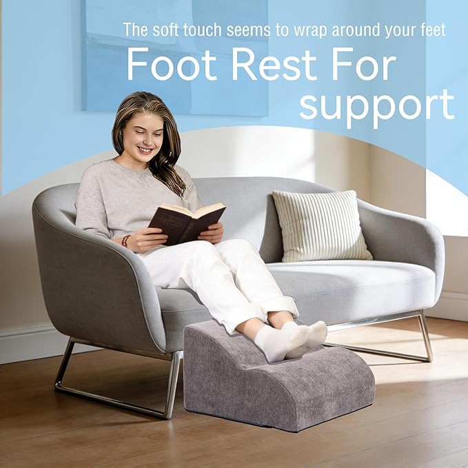 Foot Rest for Under Desk at Work.Multifunctional 3-Tier Foot Stool,with Washable Footrest.for Under Desk,Office Chair Gaming Chair & Sofa,Leg Elevation Pillow,Supports Posture (Grey)