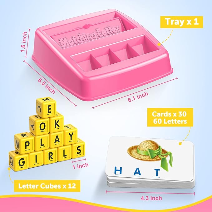 SAITCPRY Toys for Ages 2-4 4-6,Educational Toys for 3 4 5 Year Old for Toddlers 2-4 Year Matching Letter Games for 3-5 Montessori Toys for Kids Birthday Halloween Christmas Stocking Stuffer Gifts