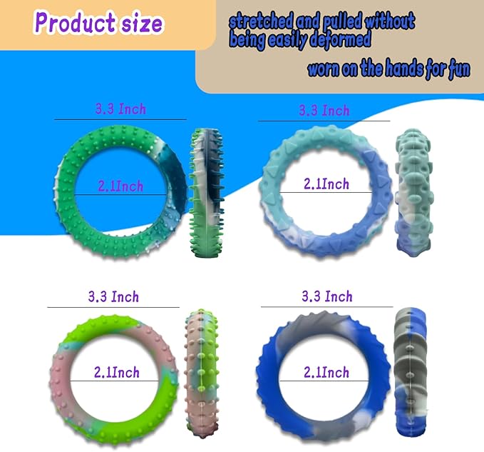 50PCS Sensory Fidget Toys for Kids Adults-Stretchy Fidget Bracelet&exture,Calming Autism Sensory Toys for Needs Autistic Children,Calm Down Toy for Toddler Girls Boys