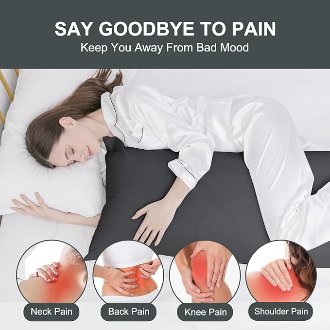 DOWNCOOL Large Body Pillow Insert- Breathable Full Body Pillow for Side Sleeper - Soft Long Bed Pillow for Adults - 20 x 54 inch （Black）