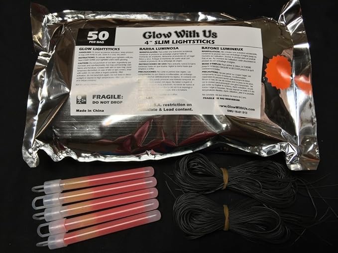Glow Sticks Bulk Wholesale, 50 4” Orange Glow Stick Light Sticks. Bright Color, Kids Love Them! Glow 8-12 Hrs, 2-Year Shelf Life, Sturdy Packaging, GlowWithUs Brand