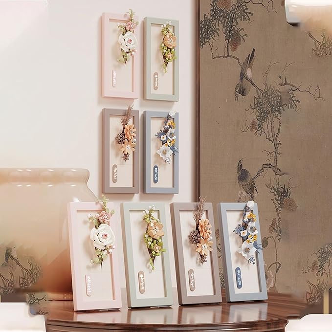 Painting Wall-Hangable Four Seasons Flowers Idea Frame Building Blocks, Wall-Hangable Wall Art Flower Frame Series, Lily、Orchid and Rose, Compatible with Lego 630 Building Accessory (Pink Orchid)