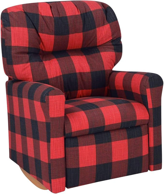 Dozydotes Buffalo Check Child Recliner, Multi Color