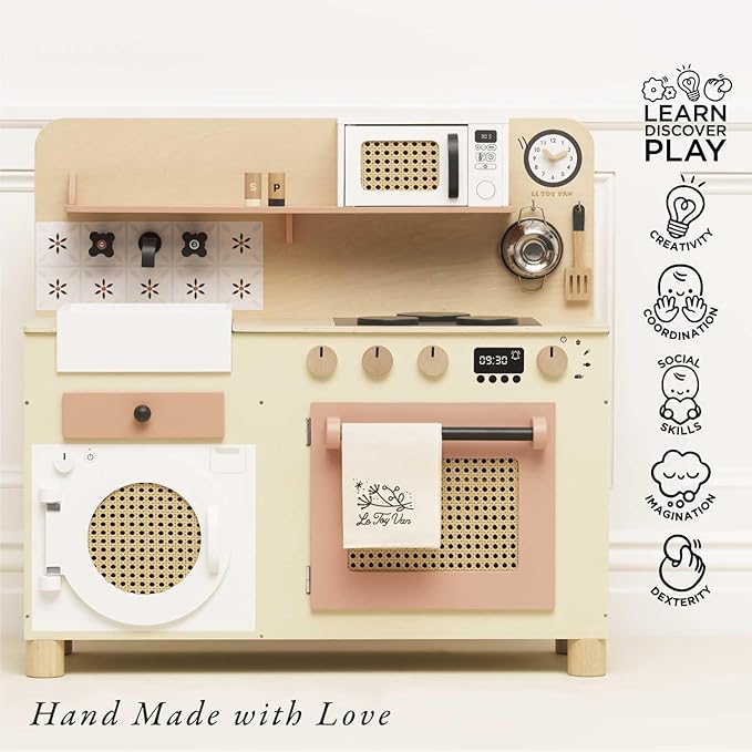 Le Toy Van – Large Wooden Kitchen Furniture Set | Grand Kitchen Cabinet and Appliance Pretend Play Set – Suitable for 36+ Months