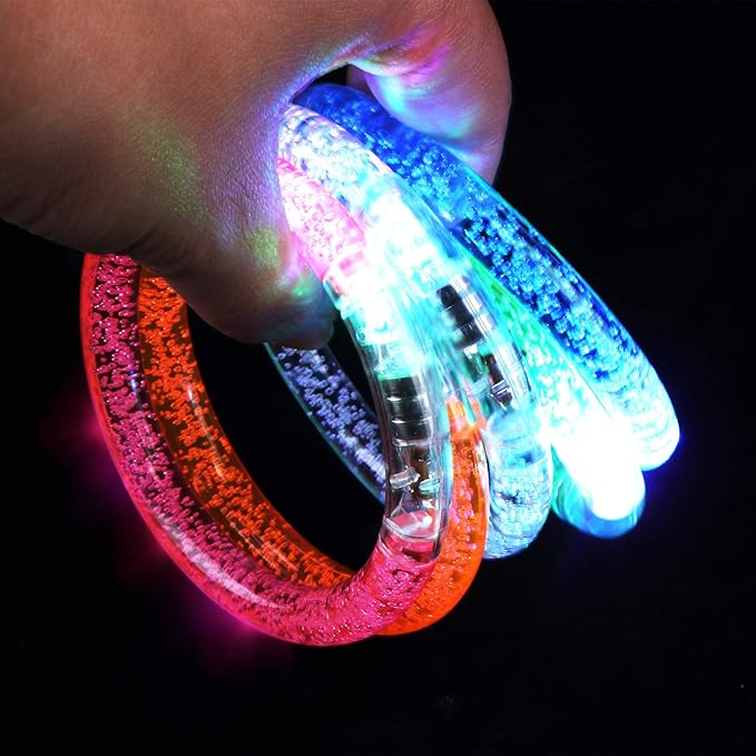 48 Pack Glow in The Dark Bracelets, LED Bracelets Party Supplies, LED Glow Stick Bracelet Christmas Party Supplies Light Up Party Favors for Concerts, Festivals, Sports, Parties, Night Events