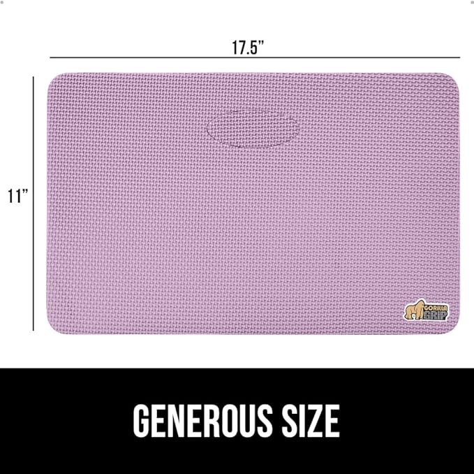 GORILLA GRIP Extra Thick Patent Pending Soft Foam Kneeling Pad, Supportive Large Cushion Knee Pads for Gardening, Baby Bath Time, Dirt and Water Resistant, Workout and Garden Supplies, 17.5x11, Purple
