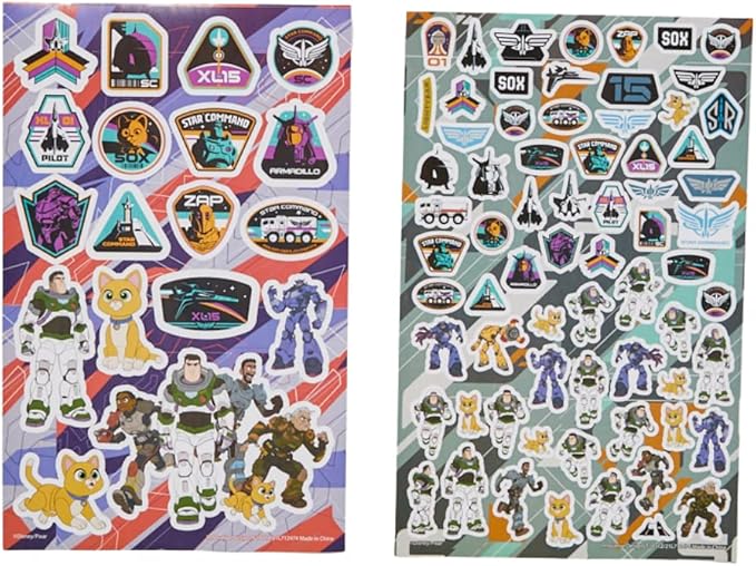 Innovative Designs Disney Pixar Toy Story Buzz Lightyear Coloring Art and Sticker Set for Boys and Girls, 30 Pcs.