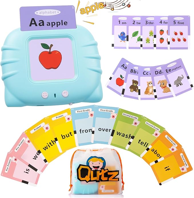 QuTZ Talking Flash Cards,ABC Learning for Toddlers 2-4, Autism Toys, Speech Therapy Toys, Educational Words Flash Cards Kindergarten for Boys and Girls, 272 Sight Words