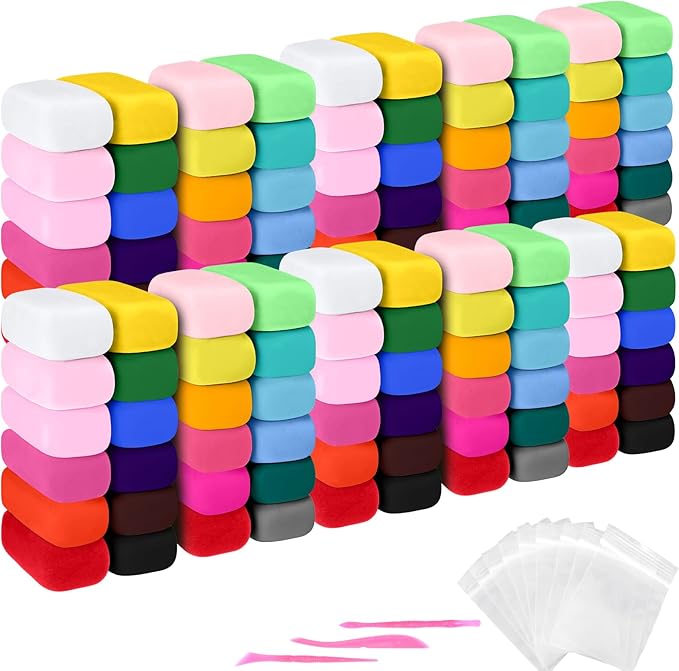 Poen 120 Pcs Air Dry Clay Kit Multi Colors Ultra Light Modeling Clay for Kids DIY Safe Soft Clay with Sculpting Tool Back to School Gift for Kids Adults Artists Art Crafts