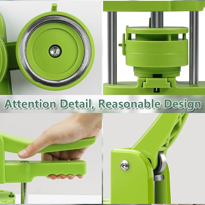 Button Maker Machine, 75mm(3 inch) DIY Pin Button Maker Press Machine Kit, Badge Button Press Machine Pin Maker Machine with Free 100pcs Button Parts&Pictures&Circle Cutter&Magic Book