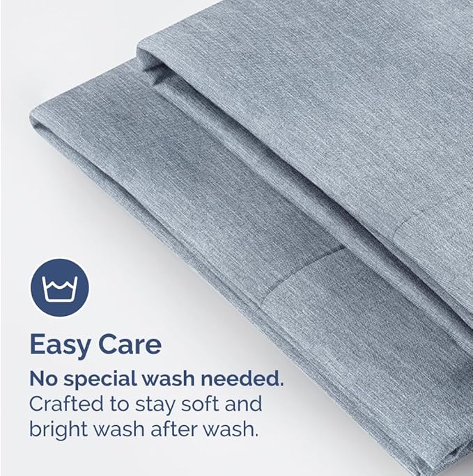 Queen Pillow Cases Set of 4 - Ultra Soft Hotel Quality Pillowcase Covers - Comfy, Cozy & Wrinkle Free - Shrinkage and Fade Resistant - Machine Washable Pillow Protectors - 4 Piece Set - Heathered Blue