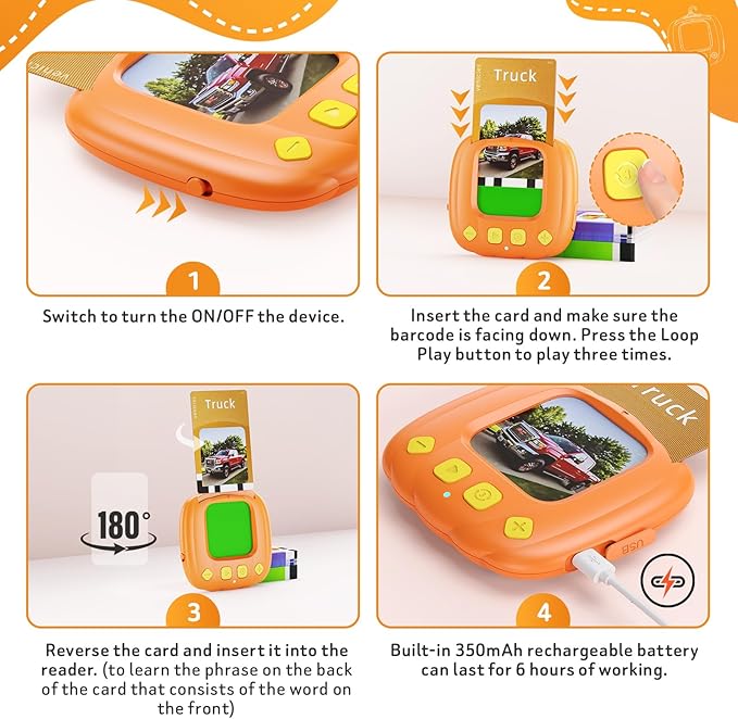 MEETION Talking Flash Cards for Toddler, Autism Sensory Toys for Autistic Children, Learning Educational Montessori Toys, Speech Therapy Toys, 203 Sight Words for Boys Girls Age 2-6 Years Kids Gifts