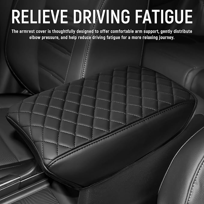 Bercicci Center Console Armrest Cover Compatible with Honda 2017-2022 CRV (Include Hybrid) Accessories Leather Material Center Console Liner Protection