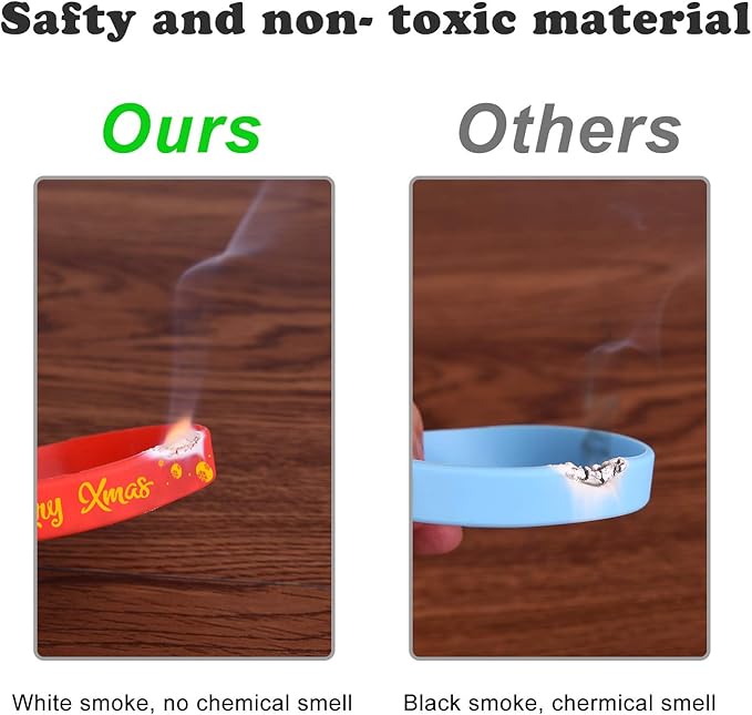 FEPITO 70 Pieces Christmas Silicone Wristbands Rubber Band Bracelets for Christmas Party Decoration Supplies 7 Merry Xmas Style