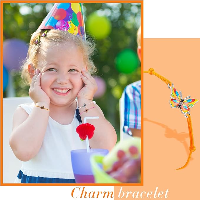 Hicarer 36 Pcs Butterfly Bracelets Party Favors Friendship Bracelets Colorful Adjustable Woven Bracelets for Women Girls Kids Butterfly Fairy Party Favors Christmas Birthday Gifts
