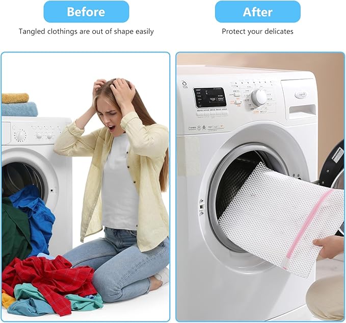 Upgraded Coarse Mesh Laundry Bag - Wash Delicate Lingerie, Garment & Shoe Storage, Travel Essentials - Durable & Breathable，4Pcs, MIAETFH