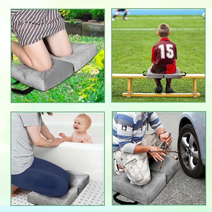 i frmmy Memory Foam Extra Thick Kneeling Cushion Pad- Garden Kneeler for Gardening, Bath Kneeler for Baby Bath, Knee Mat for Work, Extra Large 22x 12 Inch, Thick 2.9 Inch (Gray)