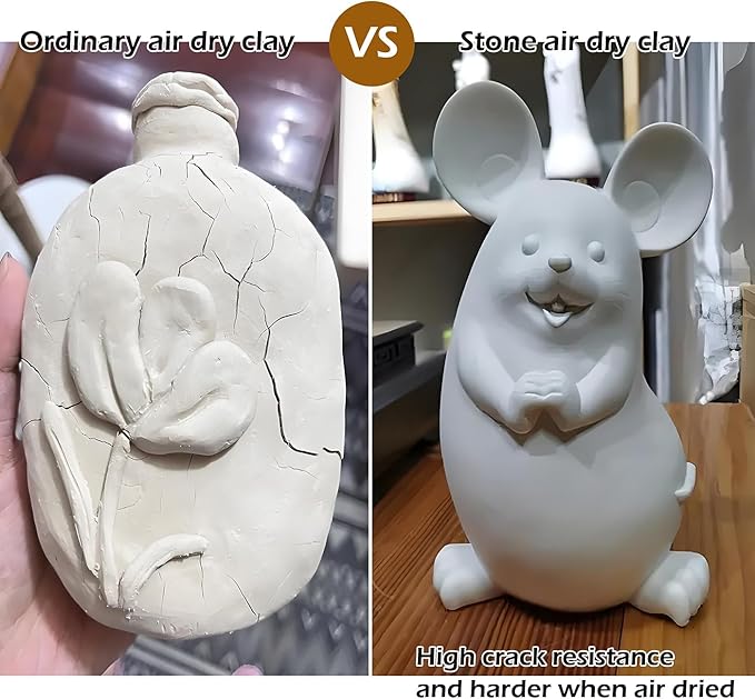 ReArt Stone Air-Dry Clay Modelling, 2.2 pounds Ideal for Beginners and Advanced Sculptors All-Purpose Modeling Clay (White)