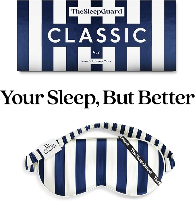 TheSleepGuard Pure Silk Sleep Mask [100% 6A Mulberry Silk, 22 Momme] Light Blocking Travel Essentials. Eye Masks for Sleeping. Black Oeko-Tex Blindfold. Eye Covers for Men & Women