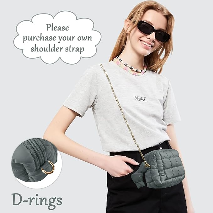 Puffer Quilted Makeup Bag Cosmetic Bags,Puffy Travel Toiletry Pouch for Women,Cute Checkered Zipper Bag Travel Essential,Portable Aesthetic Make up Organizer Bag for Gifts Work Daily(Grey,S)