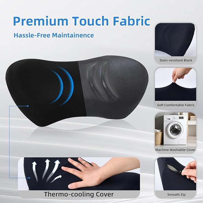 Lumbar Support Pillow for Office Chair - Lumbar Pillow for Car - Ergonomic Lumbar Support Pillow for Car Back Support Cushion