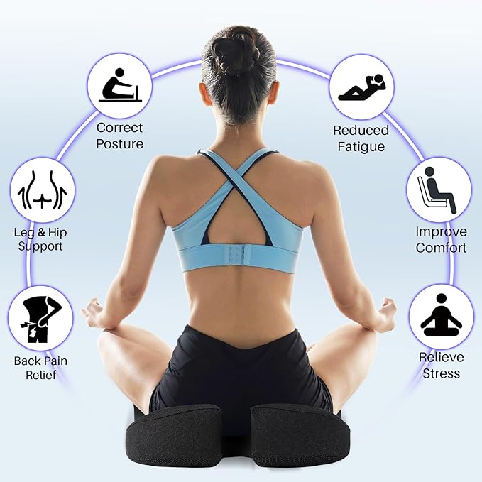 Seat Cushion for Office Chair, Large Thick Seat Cushion for Tailbone Pain Relief, Sciatica & Back Support, Memory Foam Office Chair Cushion for Long Sitting, Coccyx Cushion for Car, Wheelchair