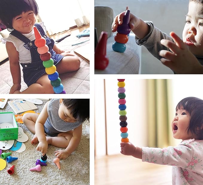Gibot 12 Colors Toddlers Crayons Palm Grip Crayons, Finger Paint Crayons Sticks Stackable Toys Safe for Kids, Children, Boys and Girls