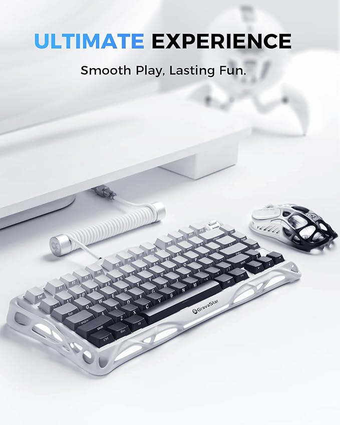 GravaStar Mercury K1 75% Wireless Mechanical Gaming Keyboard, Aluminum Alloy Exoskeleton Design, Gasket Custom Keyboard Hot-Swap Socket, Linear Switches, RGB Backlit