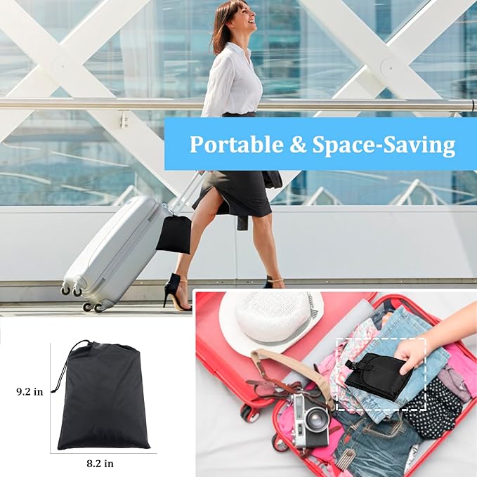 No Collapse Airplane Footrest with Extended Adjustment Strap- Airplane Foot Hammock with Memory Foam, Portable Adjustable Plane Leg Rest, Footrest Provides Relaxation and Comfort (Black)