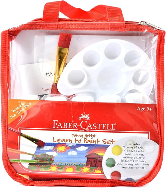 Faber-Castell Young Artist Learn to Paint Set - Washable Paint Set for Kids