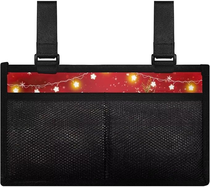 ZOUTAIRONG Christmas Cat Wheelchair Side Bag Power Wheelchair Bag Walker Bag Walker Organizer Pouch Tote for Rollator and Folding Walker Wheelchair Bags to Hang on Side