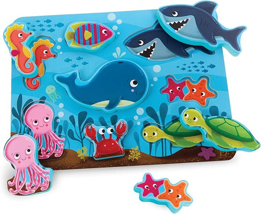 B. toys- Peek & Explore - Under The Sea- Wooden Puzzle – Chunky Puzzle for Toddlers, Kids – Underwater Puzzle – Ocean Animals – 2 Years +
