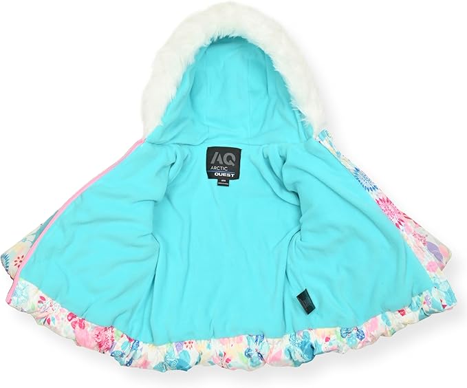 Arctic Quest Little Girls Bib Snow Pants and Ski Jacket Water-Resistant Snowsuit For Kids Winter Jacket For Girls