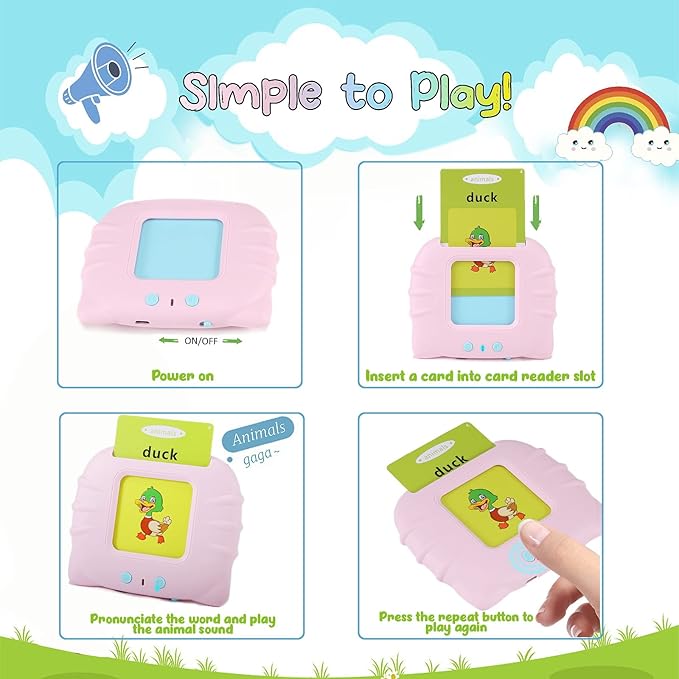 FREE TO FLY Talking Flash Cards Toddler Learning Toys for 2 3 4 5 6 Year Old Girls Boys: Speech Therapy Toys Autism Sensory Toys Preschool Educational Kids Toys 224 Sight Words Birthday Gifts