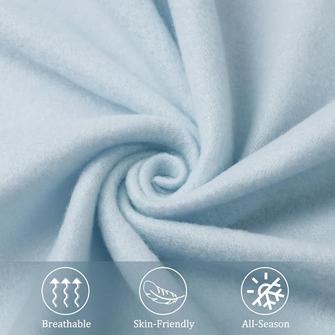 Kinlop Fleece Blanket Bulk 60 x 50 Inch Soft Lightweight Fleece Cozy Blanket Warm Throw Plush Pet Throw for Bed Couch Sofa Home Office Wedding Gifts Travel Camping(Mist Blue,40 Packs)