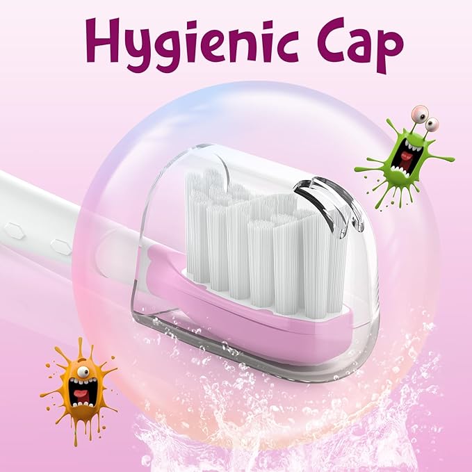 Kids Replacement Toothbrush Head for Sonicare: Ofashu Children Sonic Electric Toothbrush Brush Head for Philips 6321 6340 6032/94 6042, 8 Packs for Boys Girls 7+, Pink & Green