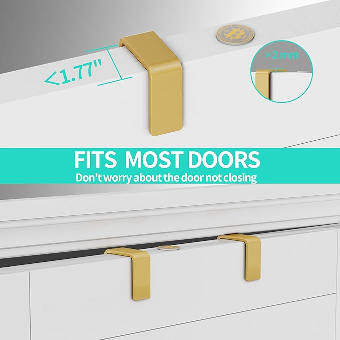 HapiRm Over Door Organizer Storage - Separable Door Organizer Hanging with 6 Metal Large Capacity Baskets for Bathroom Bedroom Kitchen Pantry Closet (Gold)