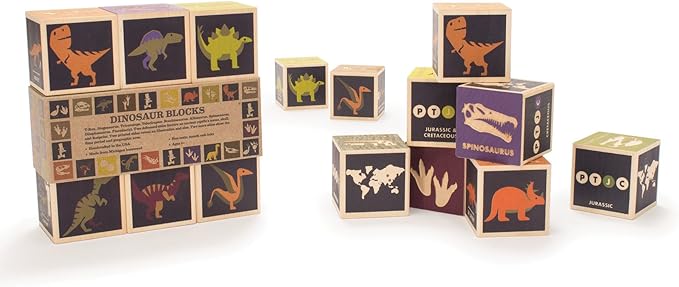 Uncle Goose Dinosaur Blocks - Made in The USA