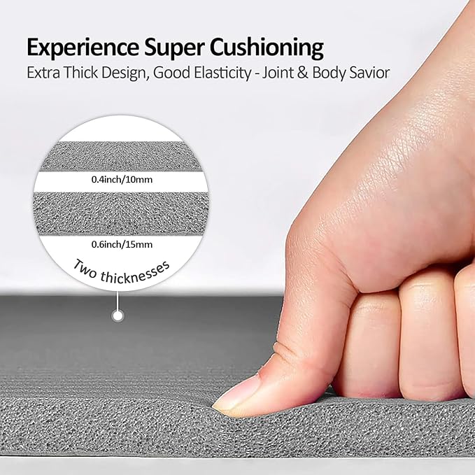 Yoga Mat Non Slip NBR Extra Thick Yoga Mat, 72"L x 32"/24"W x 0.6"/0.4"TH (185cm x 80cm/61cm x 15mm/10mm), Anti-Tear Exercise Mat with Carrying Strap and Bag, Workout Mats for Yoga, Pilates