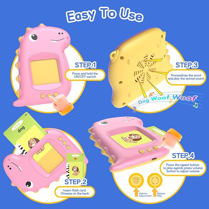 Talking Flash Cards, Flash Cards for Kids-Vehicles, Food, Colors, Animals, Toddler/Head Start Teaching Aids for Preschool, Toys for 2 3 4 5 Year Old Boys and Girls