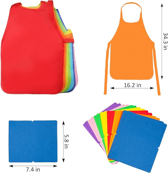 121 Pcs Art Painting Kit Supplies Set for Kids to Party - 60 Paint Brushes, 24 Acrylic Paints, 6 Wood Easels & Canvas Panels & Palettes & Aprons & Wash Pen Cup, 1 Plastic Tablecloth