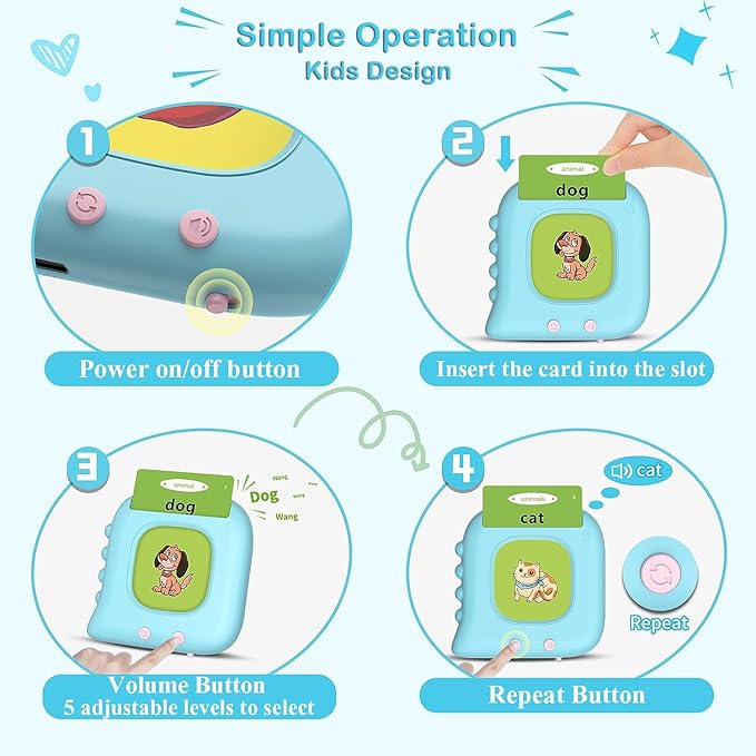 Pocket Speech for Toddlers Toys, 384 Sight Words Talking Flash Cards for Toddlers 1 2 3 4 5 6 Years, Speech Therapy Toys Educational Learning Toys, Sensory Toys for Autistic Children, Birthday Gifts