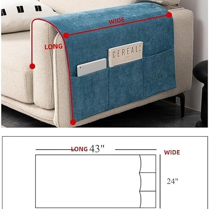 2 Pack Armchair Caddy for Couch Remote Control Holder Recliner Armrest Organizer Non Slip Sofa Arm Chair Caddie with 3 Pocket Storage for Magazine, Tablet, Phone, iPad (Charcoal Gray)