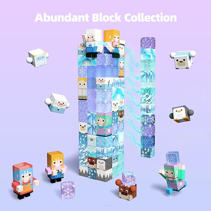 GobiDex 100PCS Magnetic Blocks Magnet Building Toys, Frozen Toys Princess Castle for Girls, Upgraded STEM Sensory Birthday Gift for Kids Age 3+ Years Old