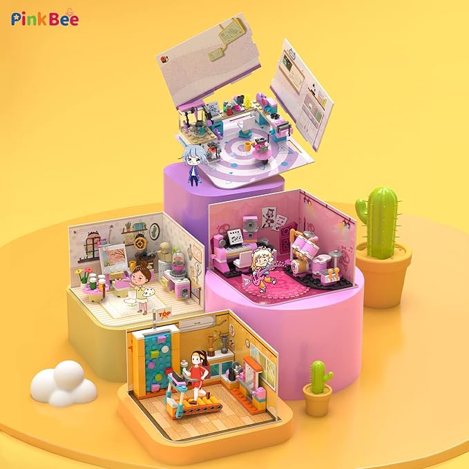 Friends House Building Block Sets, Girls Music Studio Friendship Playhouse Apartment Bricks Kit Birthday Roleplay Gifts for Old Kids 6+ 6-12 8-12