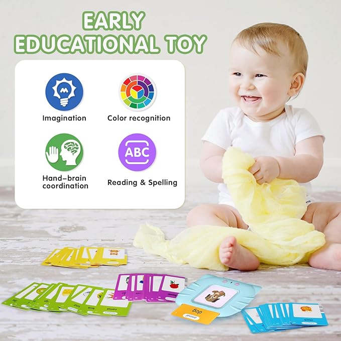 Talking Flash Cards 510 Sight Words Educational Montessori Toys for Toddlers, Autism-Sensory Pocket Speech Therapy Boys Girls Toy Preschool Learning Resource Christmas Easter Gift (255 Cards)