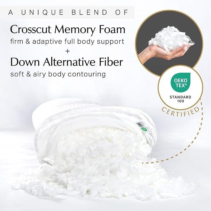 Aricove Body Pillow for Adults, Side Sleeper Pillow for Bed, Full Body Support in Long & Large Size, Tencel Lyocell Cover, Firm Memory Foam & Soft Microfiber, 20x54 inch, Machine Washable