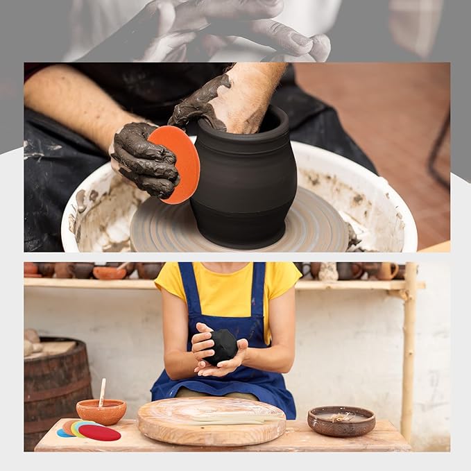 2 Pack Non Drying Oil Based Modeling Clay 4 Pounds with 15 Pcs Pottery Sculpting Tool Set Non Hardening Reusable Sculpting Clay for Craft Projects for Beginners Artist(Black)