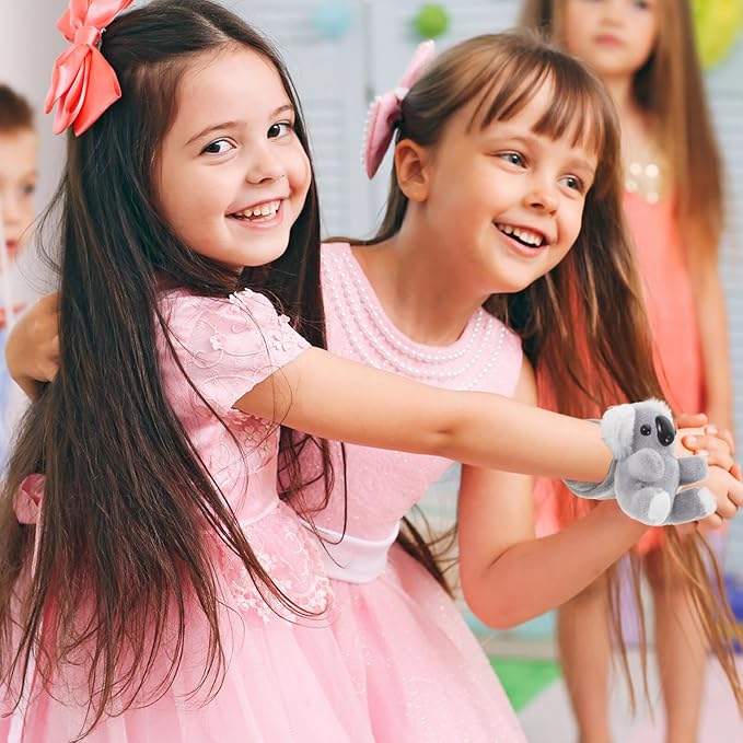 Abaodam Animal Slap Bracelet Koala Slap Bracelet Plush Stuffed Animal Hugger Snap Wrist Band for Kids Birthday Party Gifts